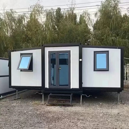 Double wing expansion box can live in container mobile house outdoor temporary double wing folding house